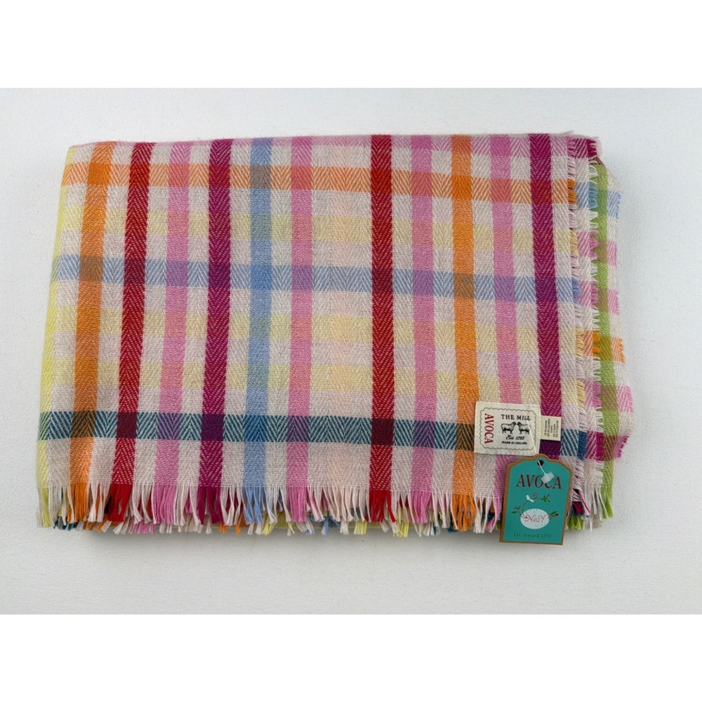 Avoca Mill Scarf Wrap Blanket Plaid Merino Wool Cashmere Made in Ireland